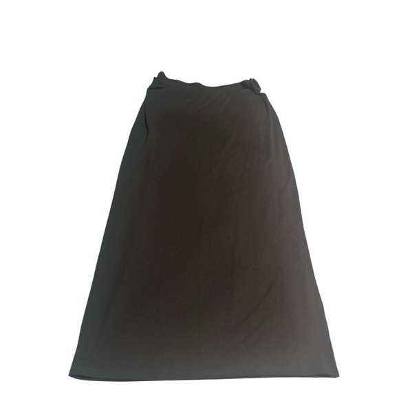 Reformation Skirt Black Midi Knit Skirt‎ With Tortoise Shell Rings On Sides XL - Picture 2 of 8